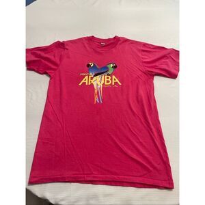 Artesala Prikichi Aruba Vintage 80s Pink Single Stitch T-Shirt Size M/L See Meas
